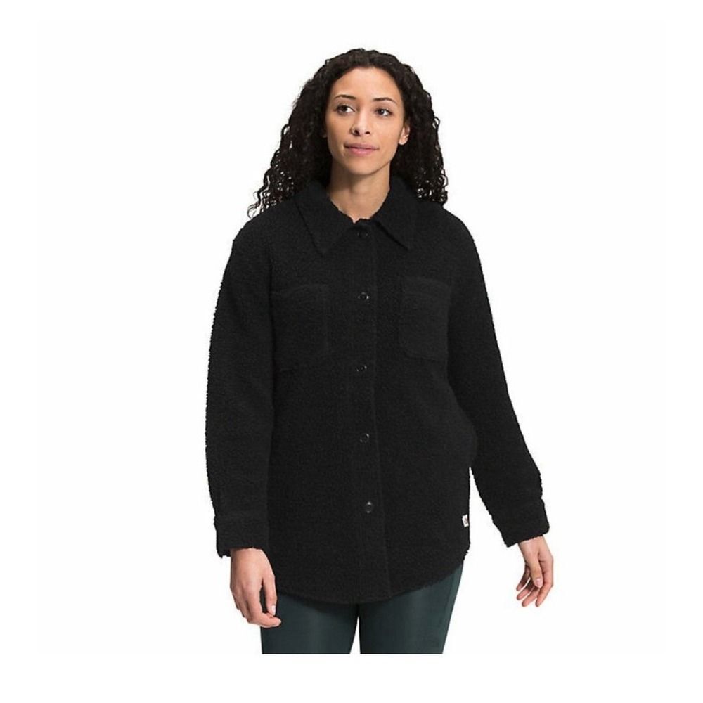 The North Face Women's Wool Sherpa Harrison Shirt Jacket Black Size XL